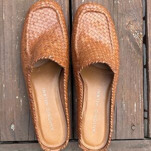 Antonio Melani Tan Woven Mules